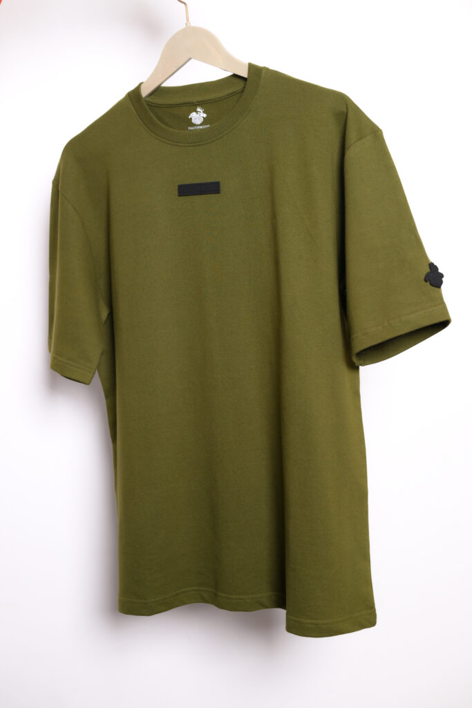 Falconmoose Olive Green Premium Oversized T-Shirt for Men | 240 GSM | Trendy Plain Tee