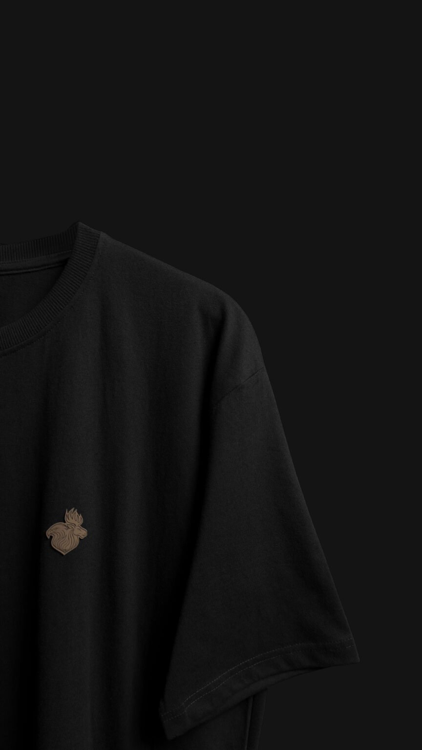 FalconMoose Noir Signature Tee black back design minimal logo
