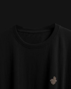 FalconMoose Noir Signature black oversized t-shirt front view