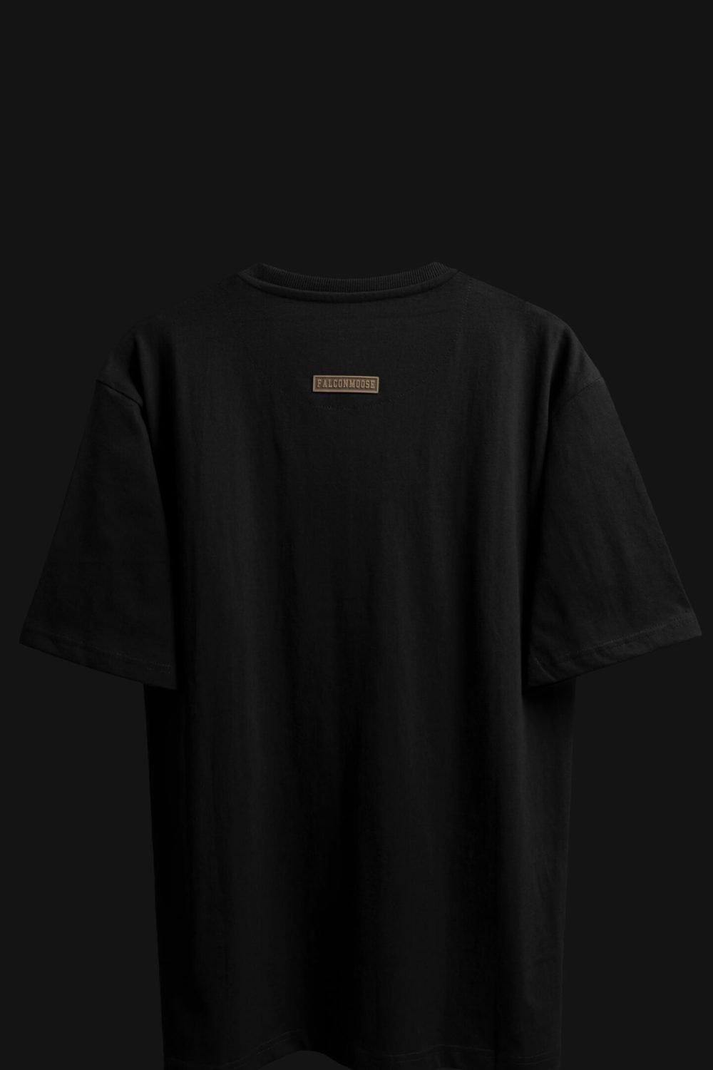 FalconMoose Noir Signature black oversized t-shirt full back view minimal design